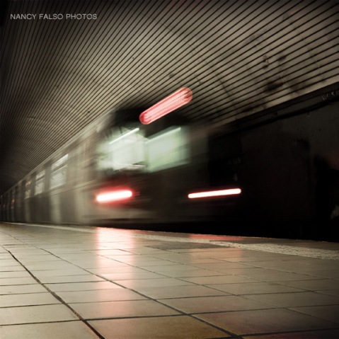 New York City Subway train in motion - Warp Tunnel